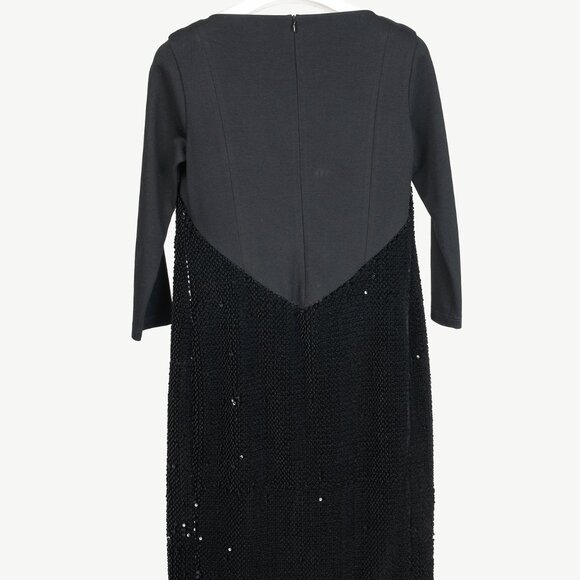 Annette Gortz AW/14 Siri Black Velvet-Sequin 3/4 Sleeve Dress - Picture 3 of 11